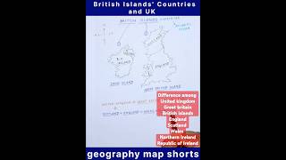 British islands🏝️ map  greatbritain uk geography shorts trending study penpaperlogic786 [upl. by Lenra]