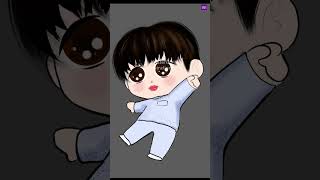 BTS Jin Cartoon Drawing  Seokjin inParis Olympics 2024 bts art jin [upl. by Kwang691]