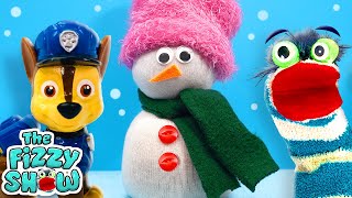 Fizzy amp The Paw Patrol Build A DIY Snowman  Fun Videos For Kids [upl. by Milano]