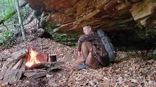 Old School Survival Camping  No Tent No Sleeping Bag  Exploring Appalachia [upl. by Adnol]