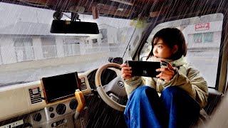 軽自動車で暮らす雨の日ルーティン。 [upl. by Ayotaj868]