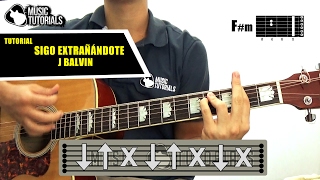 Cómo tocar Sigo Extrañándote de J Balvin en Guitarra  Tutorial  PDF GRATIS [upl. by Eiboj]