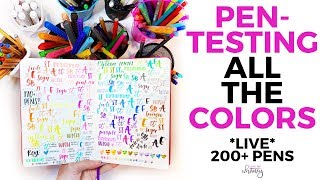 Pen testing 170 Colored Pens in my Bullet Journal Live [upl. by Eentrok577]