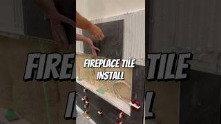 Fireplace Tile Installation reels diy tilelove tiling tutorial art tools trending viral [upl. by Pammi]