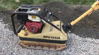 Starting the Wacker BPU3345A 9HP Honda Plate Compactor [upl. by Nitsirc]