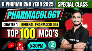 🛑Pharmacology Chapter1 Top 100 Imp MCQ Part2  General Pharmacology  DPharma 2nd Year 2025 [upl. by Agem]