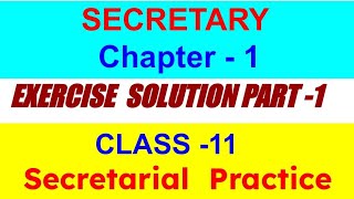 11th Std Secretarial Practice Ch1 Exercise Solution Part1 Check Discription for a small correction [upl. by Yvad447]