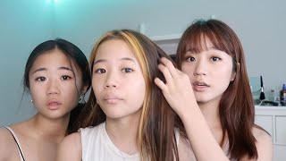 dyeing my sisters hair pink during quarantine vlog [upl. by Donell882]