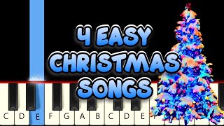 4 Very Easy Christmas Songs  Very Easy Piano Tutorial [upl. by Lawton]