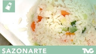 Receta para preparar arroz blanco con verduras [upl. by Lein]