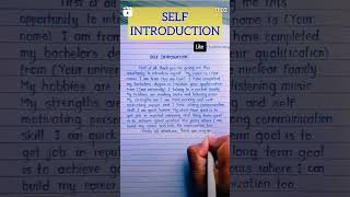 Self introduction in 5 sec  selflove self selfimprovement introduction english writing good [upl. by Verdie]