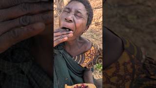 WOW‼️So delicious 😋 Woman Hadzabe tribe eating lunch Very amazing traditional lifestylebushmen [upl. by Aihsyak720]