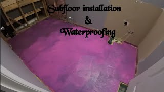 Install bathroom Subfloor and waterproof [upl. by Susana442]