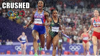 ShaCarri Richardson UNLEASHES Furious Final 100 To Gold  Womens 4x100 Relay  Paris Olympics [upl. by Aihsirt321]