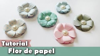 Como fazer flor de papel  Tutorial  DIY [upl. by Ayekam]