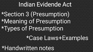 Presumption in Evidence Actsection 4 of evidence act [upl. by Tavi]