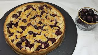 Streusel Kirschkuchen  Einfaches Sommerrezept Vegan [upl. by Parette]