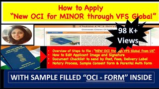 How To Apply NEW OCI For MINOR through VFS from US  New process  Latest June 2023 [upl. by Jean772]