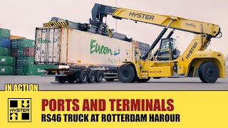 Hyster  ReachStacker in Action in Rotterdam Harbour [upl. by Lamrej]