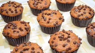 Vegan Banana Chocolate Chip Muffins 🍌 [upl. by Aylmer505]