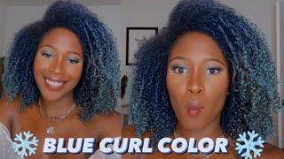 NEW AS I AM CURL COLOR “COOL BLUE”  temporary hair color SUNKISSEDCURLS [upl. by Rufus269]