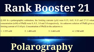 PolarographyElectrochemistryProblemspolarography for CSIRNETGATE Chemistry in hindi [upl. by Ihsir732]