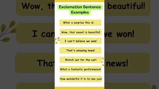 Exclamation Sentence Examples  Exclamatory Sentences exclamation sentences vocabulary shorts [upl. by Nyrok975]