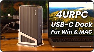 Über USBC ein Laptop mit 3 Monitoren verbinden amp Anschlüsse erweitern  4URPC Dockingstation [upl. by Candyce]