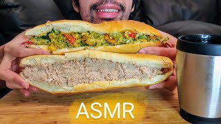 CRUNCHY BREAKFAST ASMR EGGS AND PORK PATE SUB SANDWICH MUKBANG [upl. by Akimot878]