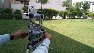 Part1 Theodolite Surveying In Hindi Parts of Theodolite Varnier scale [upl. by Eeltrebor]