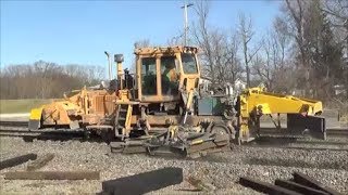 BNSF Ballast Regulator Works Back and Forth [upl. by Ahsyekat590]