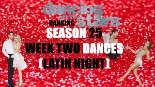 Ranking season 25 of Dancing With The Stars week 2 night 2 dances  Latin Night [upl. by Durkee]