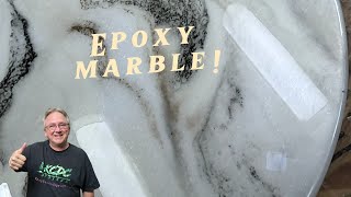 Easy way to make marble using Stone Coat epoxy resin I KCDC Designs [upl. by Nelyaw54]