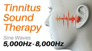 Tinnitus Sound Therapy  Sine Waves 5000Hz  8000Hz with Screensavers  Noises Inside Head [upl. by Niatsirhc823]