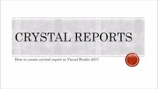 how to create crystal report in ASPNET  SAP Crystal Reports [upl. by Polard459]