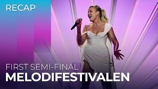 Melodifestivalen 2024 Sweden  First SemiFinal  RECAP [upl. by Retsek]