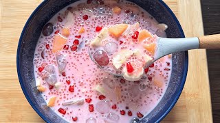 Colorful fruit sago recipe  Ramadan special sabudana recipe  Summer drink [upl. by Eyatnod]