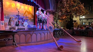 Eating at Biergarten Restaurant at EPCOT  German Restaurant Review amp Music  German Buffet [upl. by Riay743]