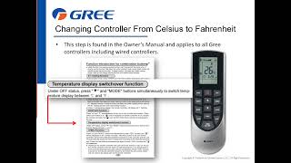 GREE Quick Tip Changing Controller From Celsius to Fahrenheit [upl. by Adelina214]