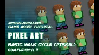 Game Asset Tutorial Basic Pixel Art Walk Cycle Piskel [upl. by Auqeenahs]