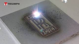 Steel engraving 1mm deep marking by Triumph laser marking machine [upl. by Haidedej]