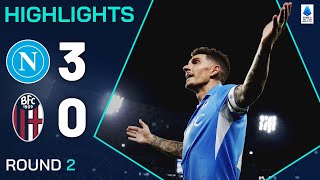 NAPOLIBOLOGNA 30  HIGHLIGHTS  Napoli bounce back in style  Serie A 202425 [upl. by Nnybor]