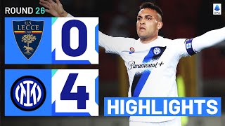 LECCEINTER 04  HIGHLIGHTS  Lautaro hits historic milestone in Serie A  Serie A 202324 [upl. by Wilt]