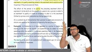 CA Inter Law Interpretation of statutes Part 4  Question amp Answers  Indresh Gandhi [upl. by Kyrstin]