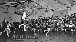 17 year old Wilt Chamberlain CATCHES a shot and runs the fast break [upl. by Iliram]