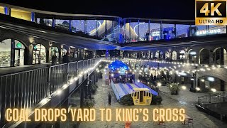 🎄 Christmas at King’s Cross ✨  London Walking Tour including Granary Square amp Coal Drops Yard 4K [upl. by Wiggins]