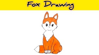 Fox Drawing  How to Draw a Fox Drawing 🦊 Step by Step for Beginners [upl. by Ehtyaf]