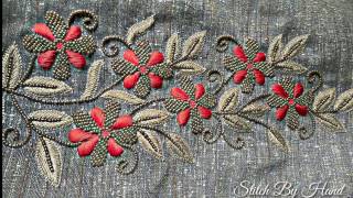 Hand Embroidery How To Make Resham and Beads Embroidery Work [upl. by Lenard304]