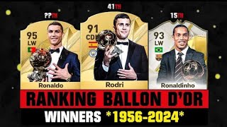 RANKING EVERY BALLON aOr WINNER FROM 1956 TO 2024 😱🔥🤯 ft RonaldoRonaldinhoRodri [upl. by Lillian]