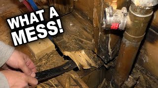 Fixing Water Damaged Rotted Wall and Subfloor [upl. by Justis1]